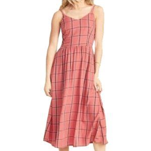 EUC Old Navy Pink Plaid Midi Dress (Size: XXL)